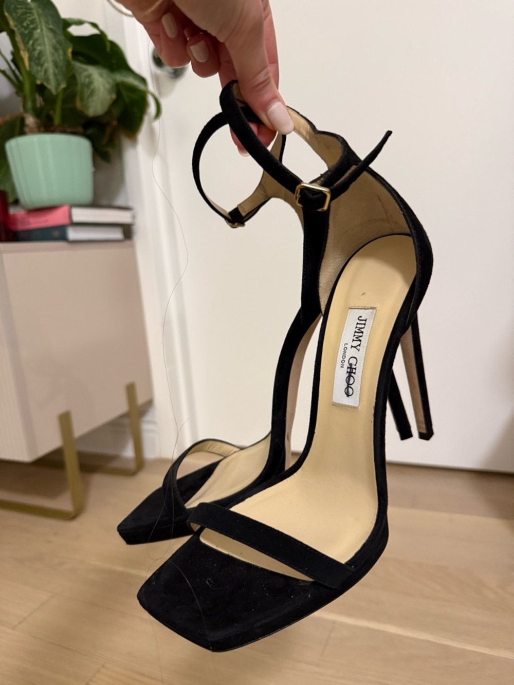 Jimmy Choo Black Suede Ankle-Strap Stiletto Sandals - Picture 3 of 7
